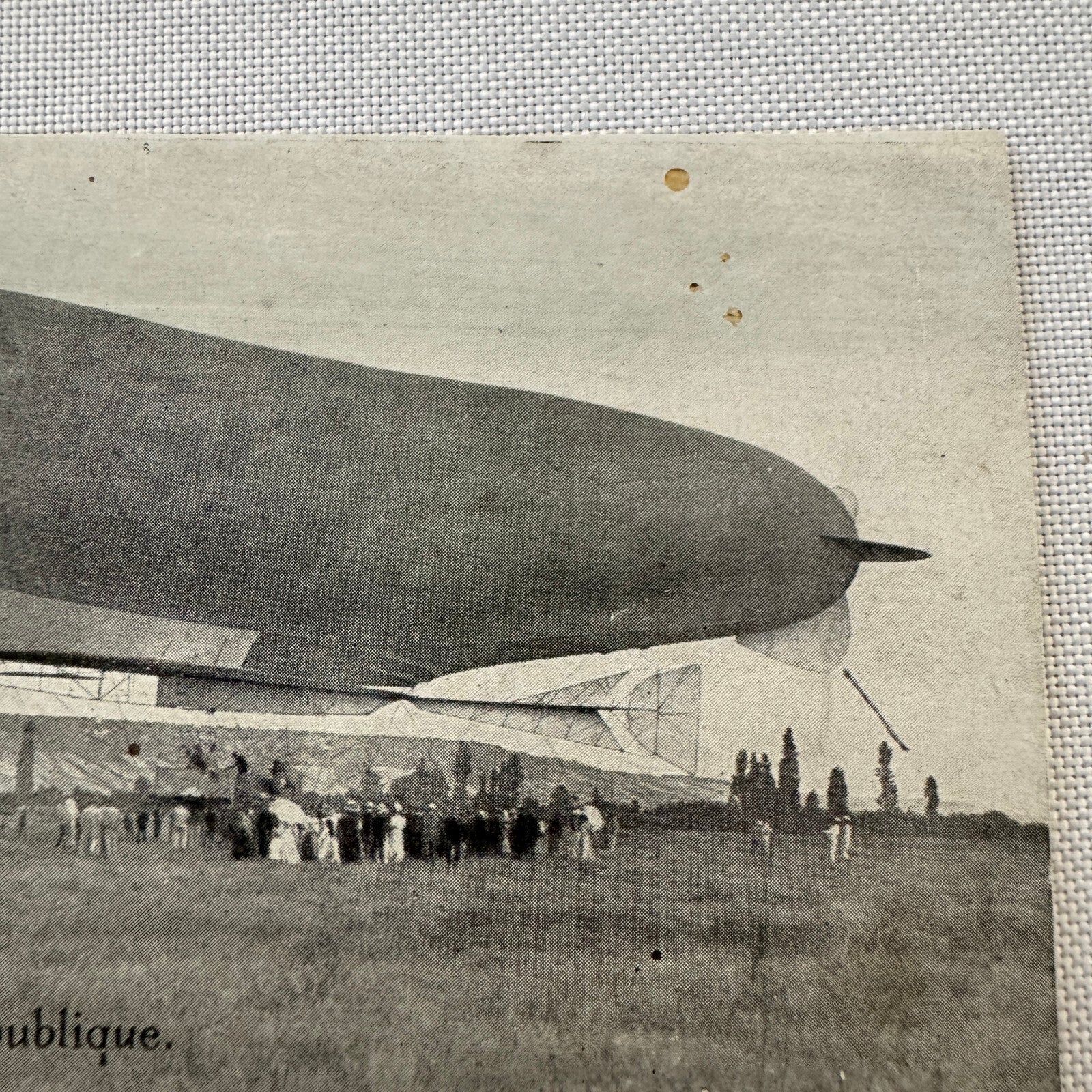 Vintage Zeppelin Airship Dirigible Postcard Post Card French Republique Military
