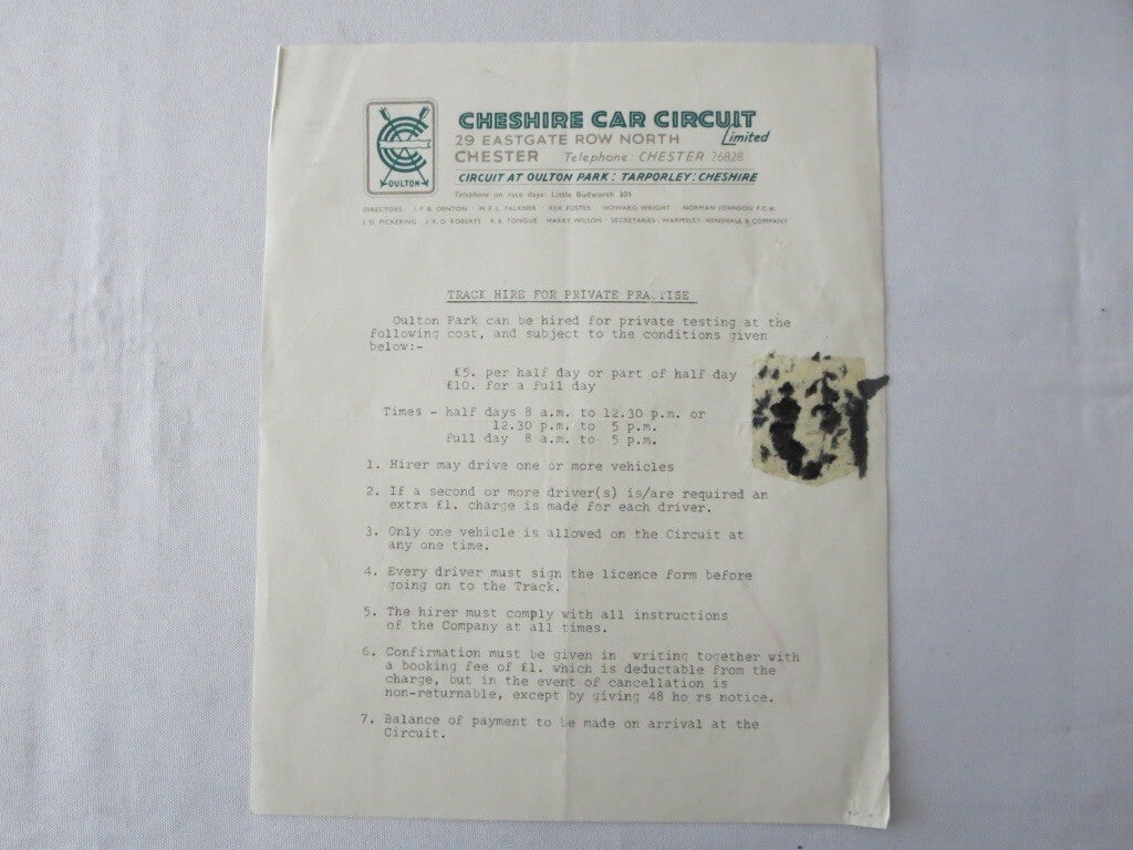 1964 Cheshire Car Circuit Race Track UK Oulton Park - Joseph Lowrey Motor Sport
