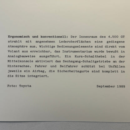 1989 Toyota Concept Car Photo Photograph Print Lot 2x Toyota 4500 GT