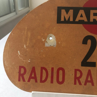 1968 Radio Rallye Car Rally Participant Plate w/ Martini Ad