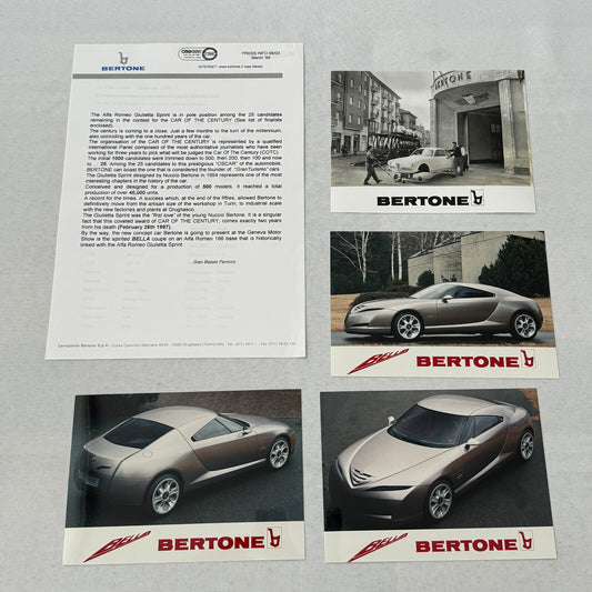 Bertone Bella Concept Car Press Kit Alfa Romeo 166 1999 Geneva Motor Show