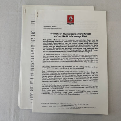 2004 Renault Commercial Truck Press Kit with Photo CD GERMAN