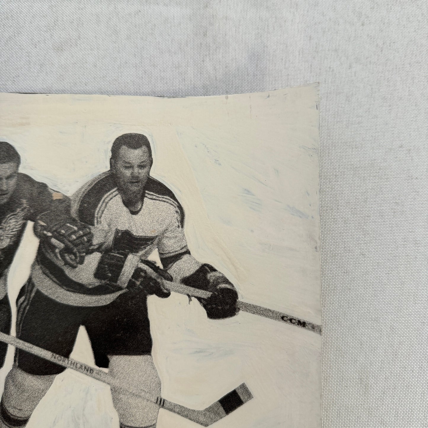 Hockey Player Photo Photograph Vintage Mockup Alex Delvecchio Doug Harvey