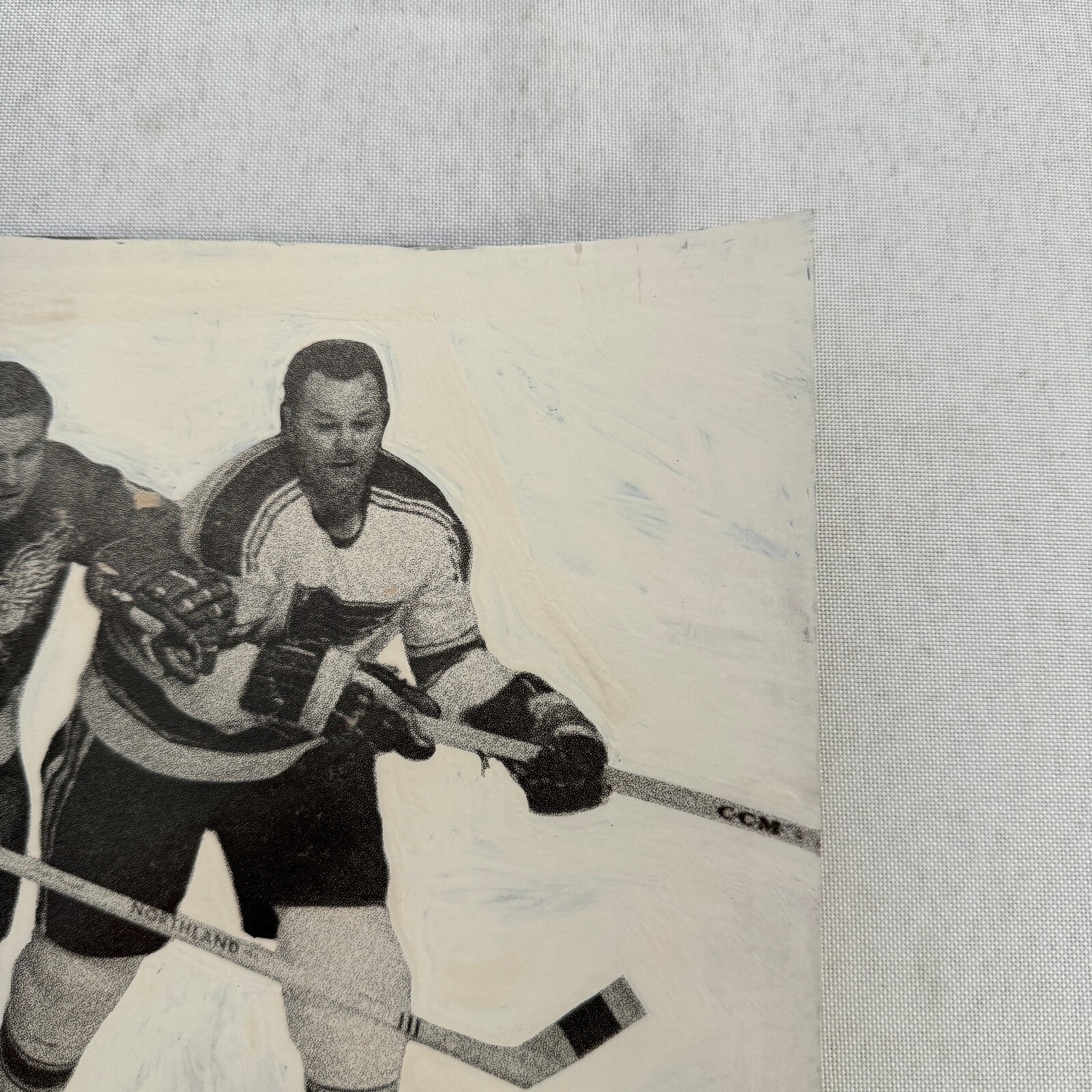 Hockey Player Photo Photograph Vintage Mockup Alex Delvecchio Doug Harvey