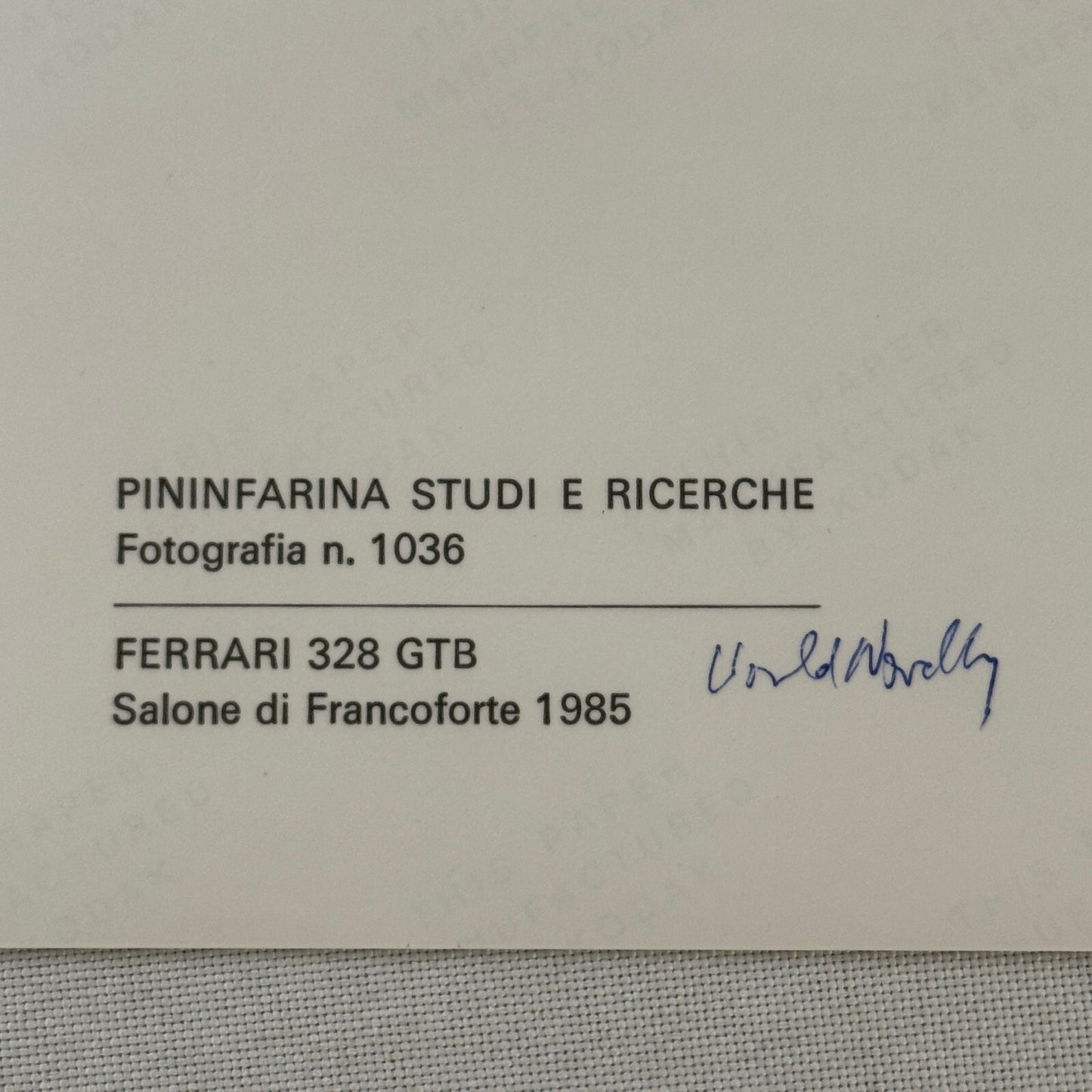 1985 Ferrari 328 GTB Pininfarina Factory Press Photo Photograph Print