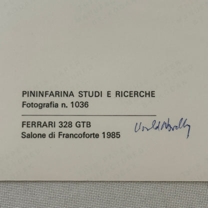 1985 Ferrari 328 GTB Pininfarina Factory Press Photo Photograph Print