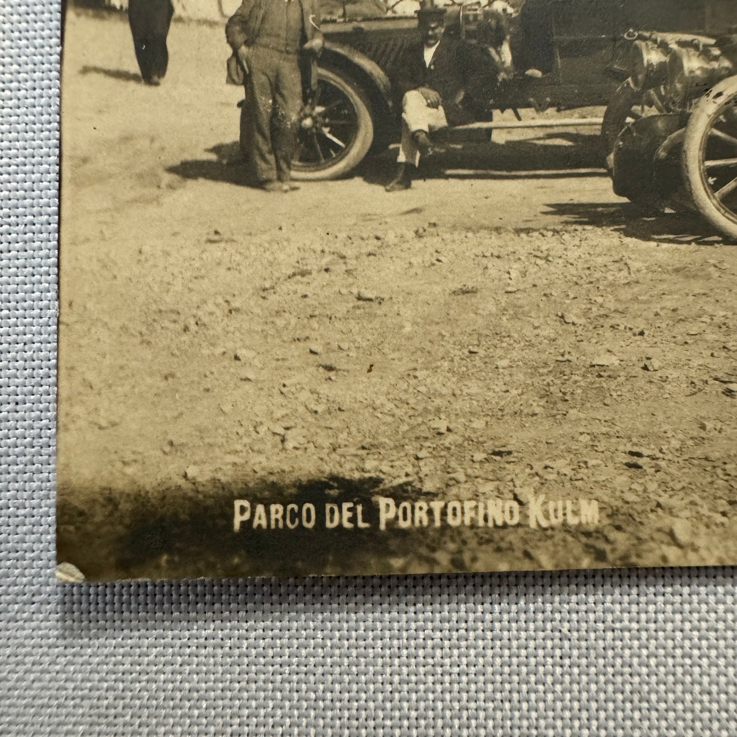 Vintage Real Photo Postcard RPPC People with Early Automobile Car Vehicle