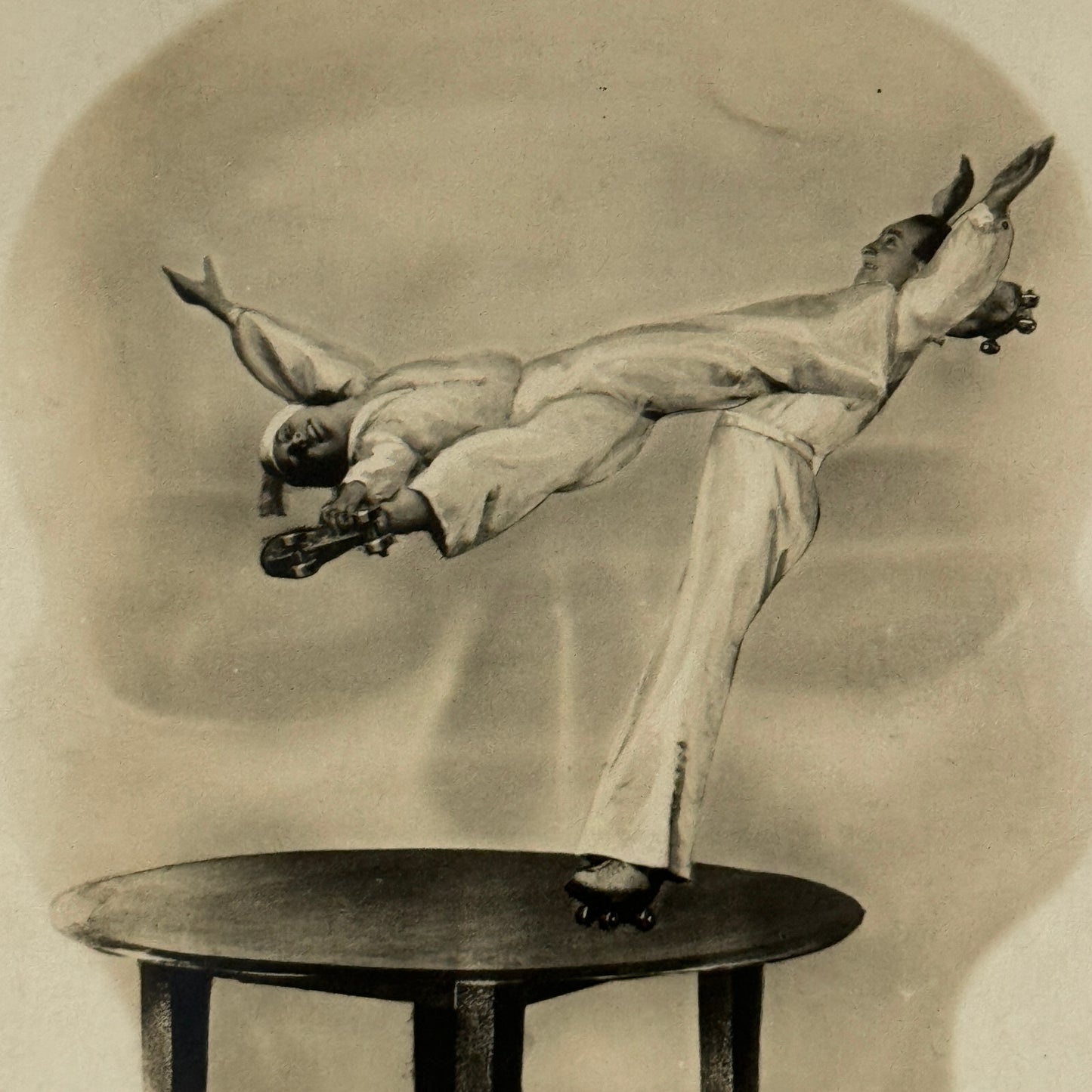 Vintage Circus Performer Postcard Post Card The Jewels Acrobatic Roller Skating