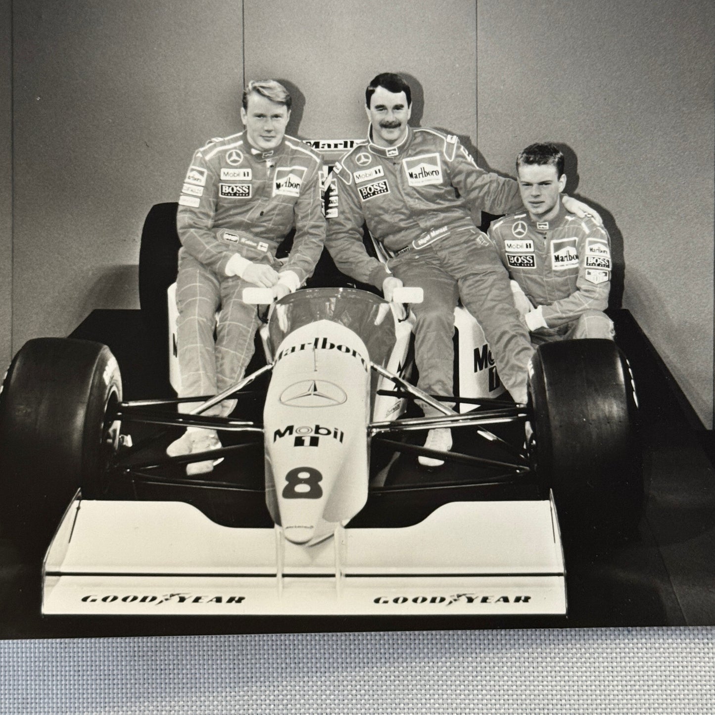 McLaren Mercedes Racing Team Photo Photograph Nigel Mansell Mika Hakkinen 1995