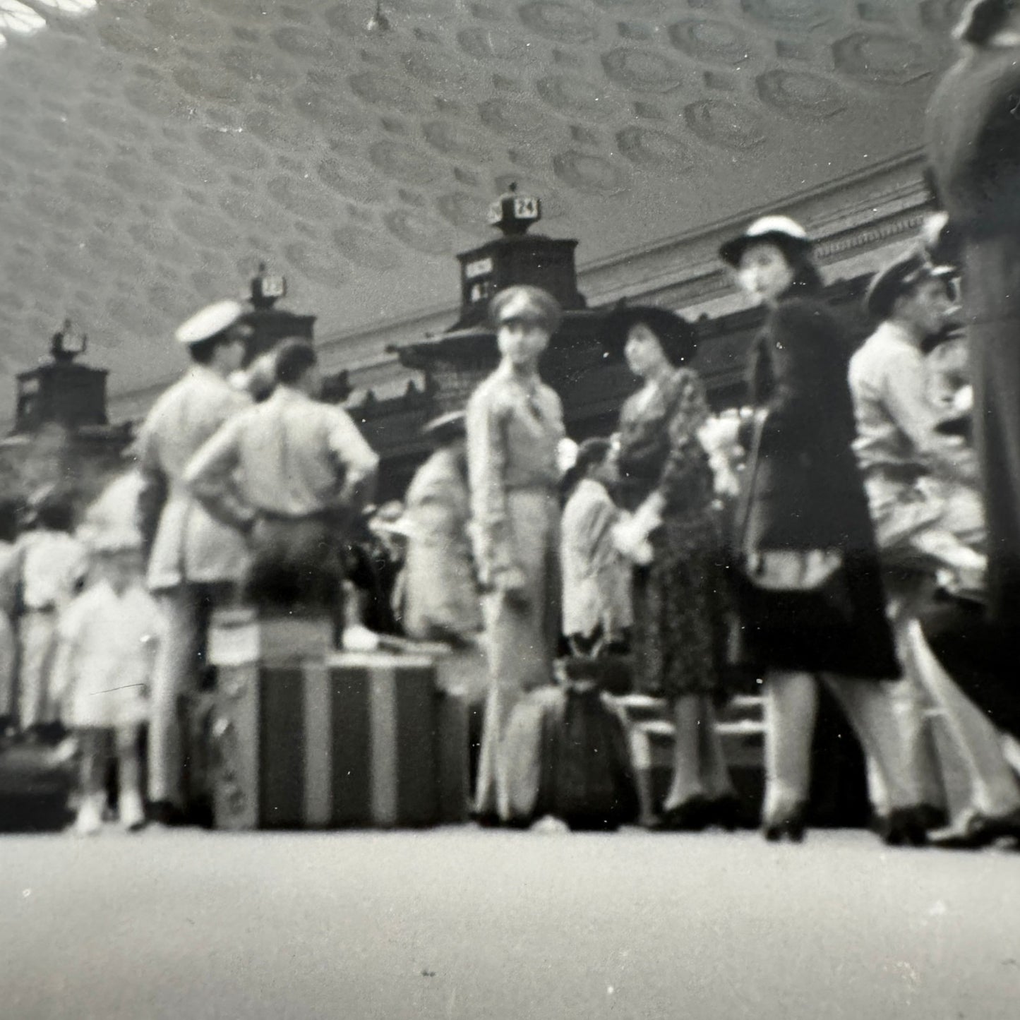 Vintage Railroad Station Photo Photograph Lot Washington DC Crowd People 5x