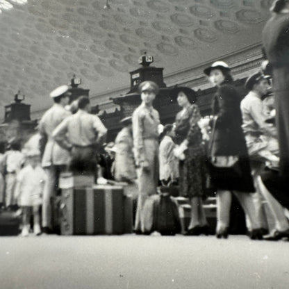Vintage Railroad Station Photo Photograph Lot Washington DC Crowd People 5x