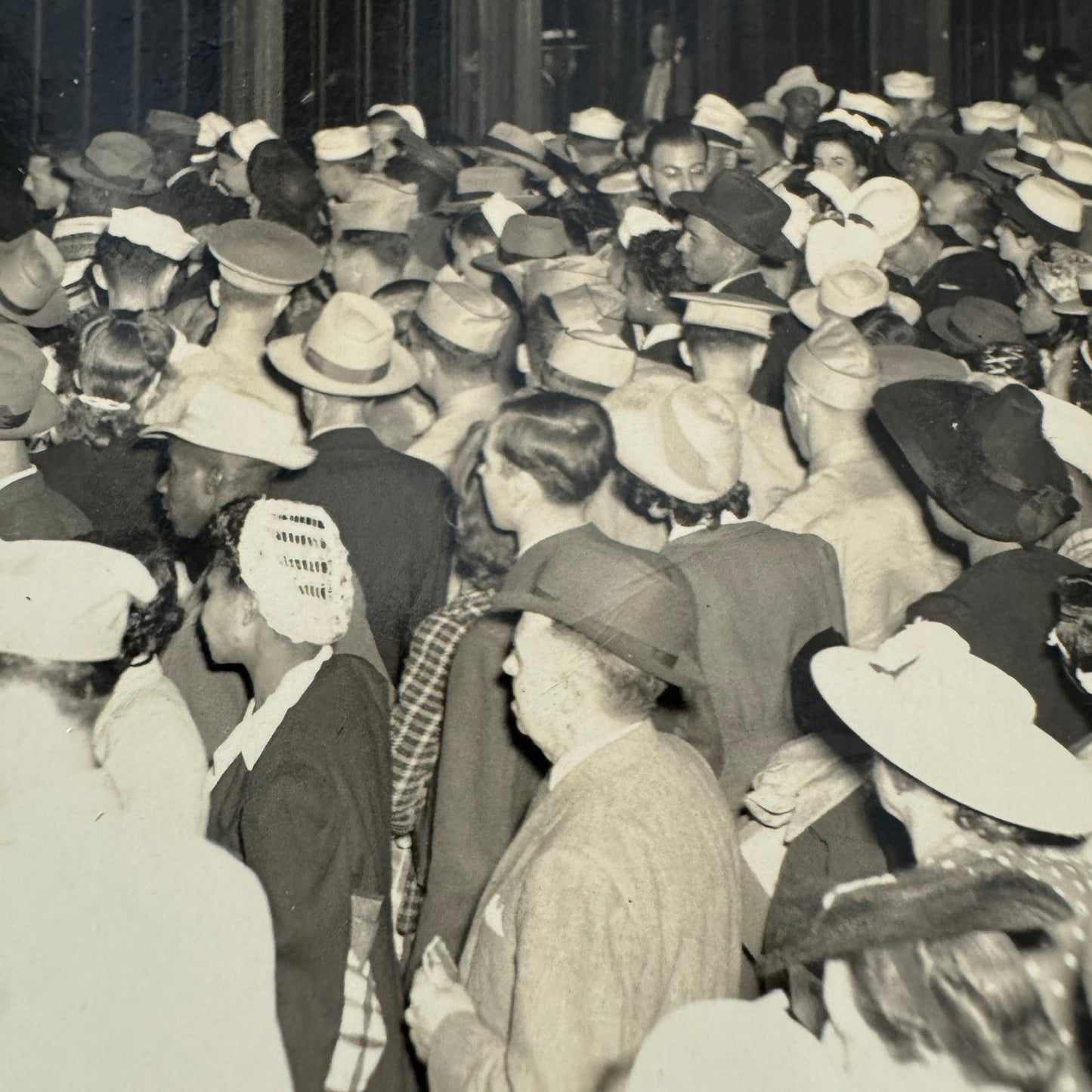 Vintage Railroad Station Photograph Washington DC Crowd Photo