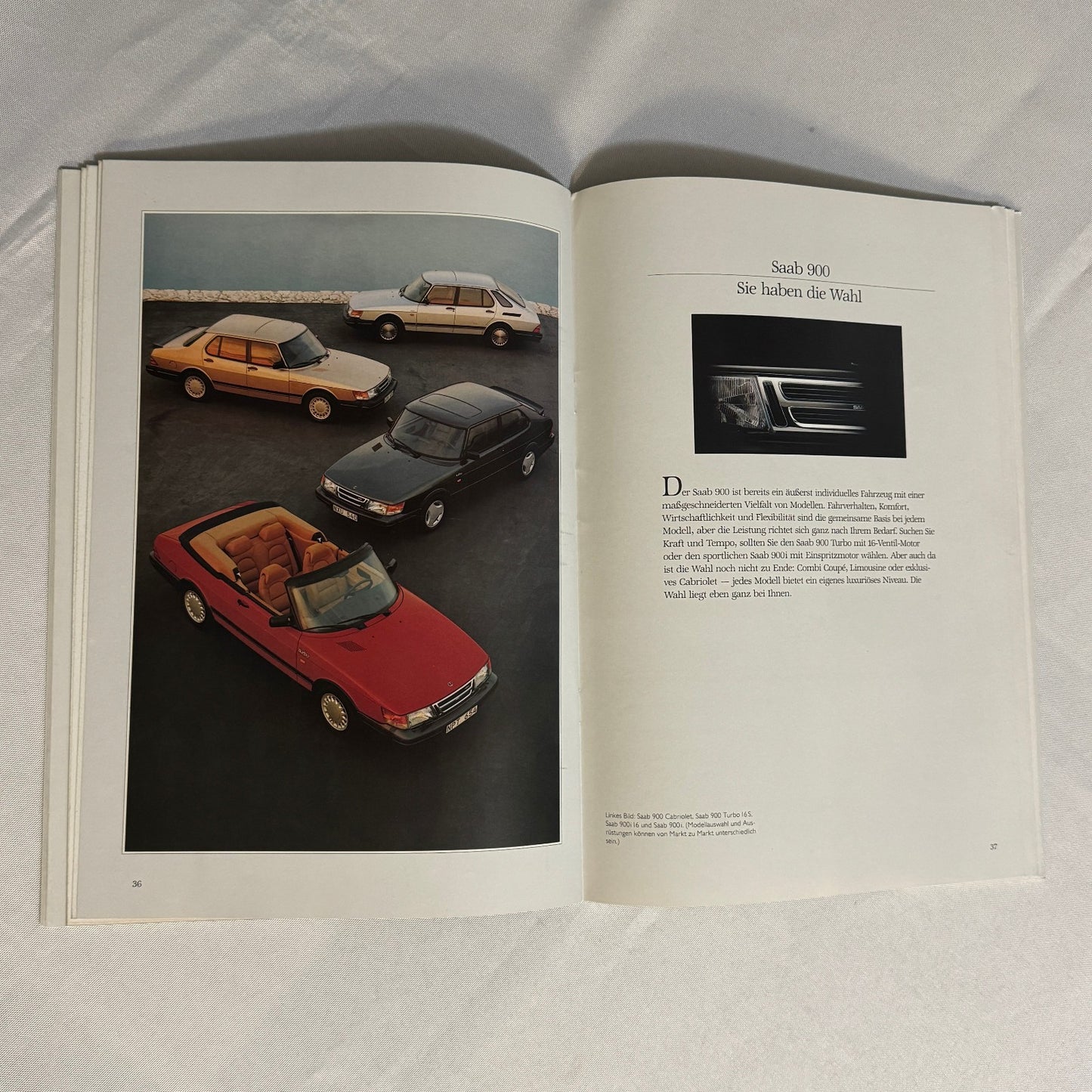 Vintage Saab 900 Car Sales Brochure Catalog 900 Cabriolet 900 Turbo 16S GERMAN
