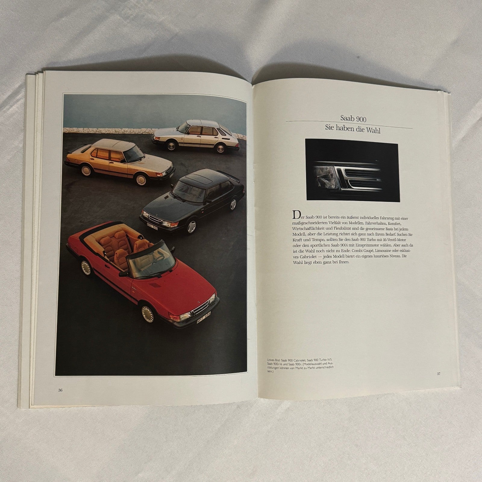 Vintage Saab 900 Car Sales Brochure Catalog 900 Cabriolet 900 Turbo 16S GERMAN
