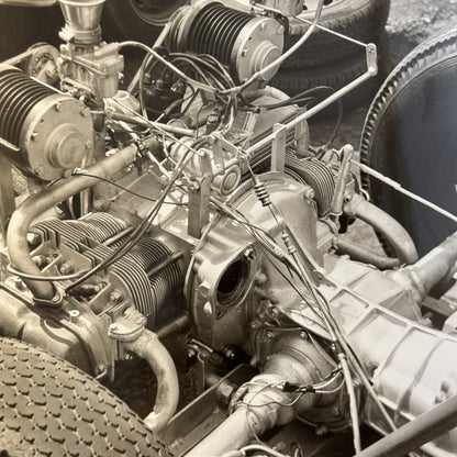 Vintage Racing Car Engine Photo Photograph Print Lot 2x