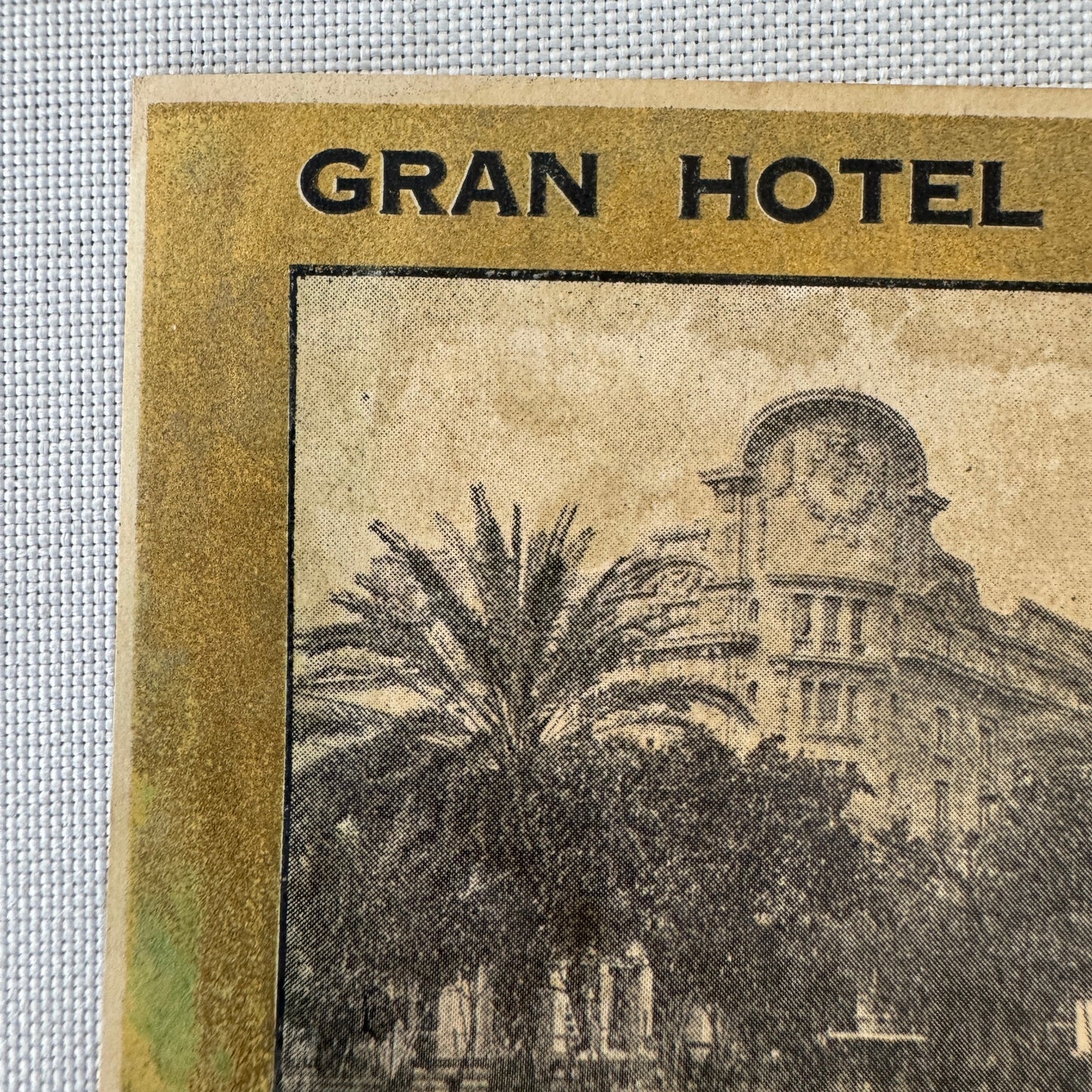 Vintage Hotel Travel Luggage Label Gran Hotel Ancira Monterrey Mexico