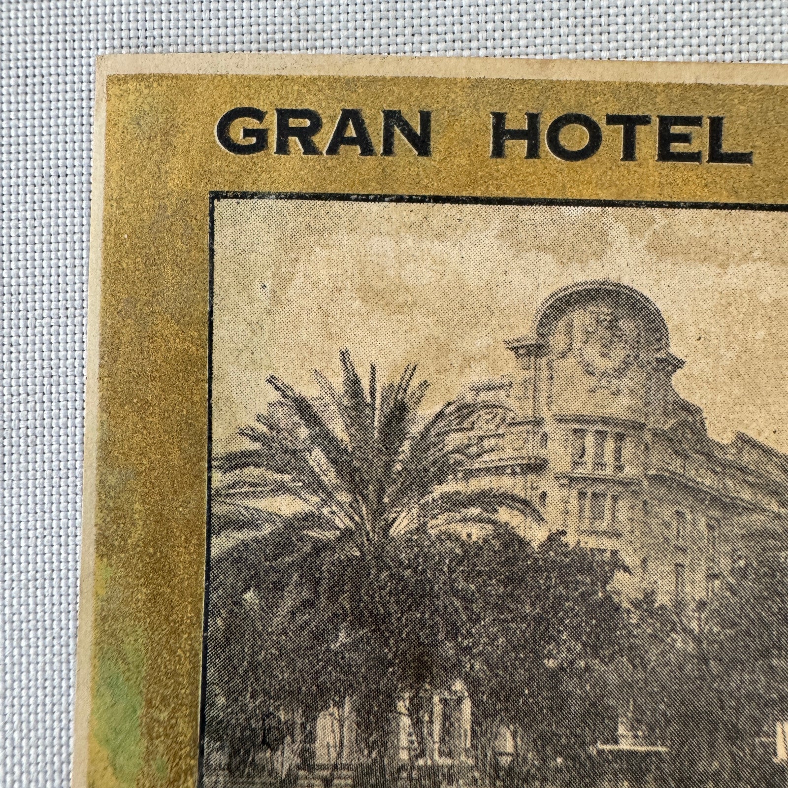 Vintage Hotel Travel Luggage Label Gran Hotel Ancira Monterrey Mexico