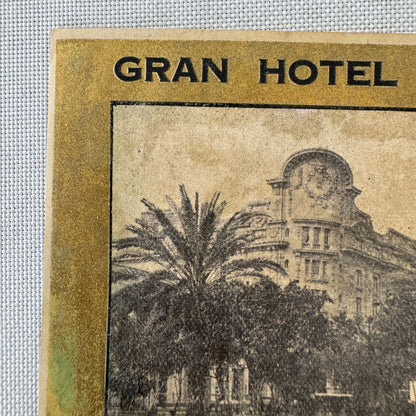 Vintage Hotel Travel Luggage Label Gran Hotel Ancira Monterrey Mexico