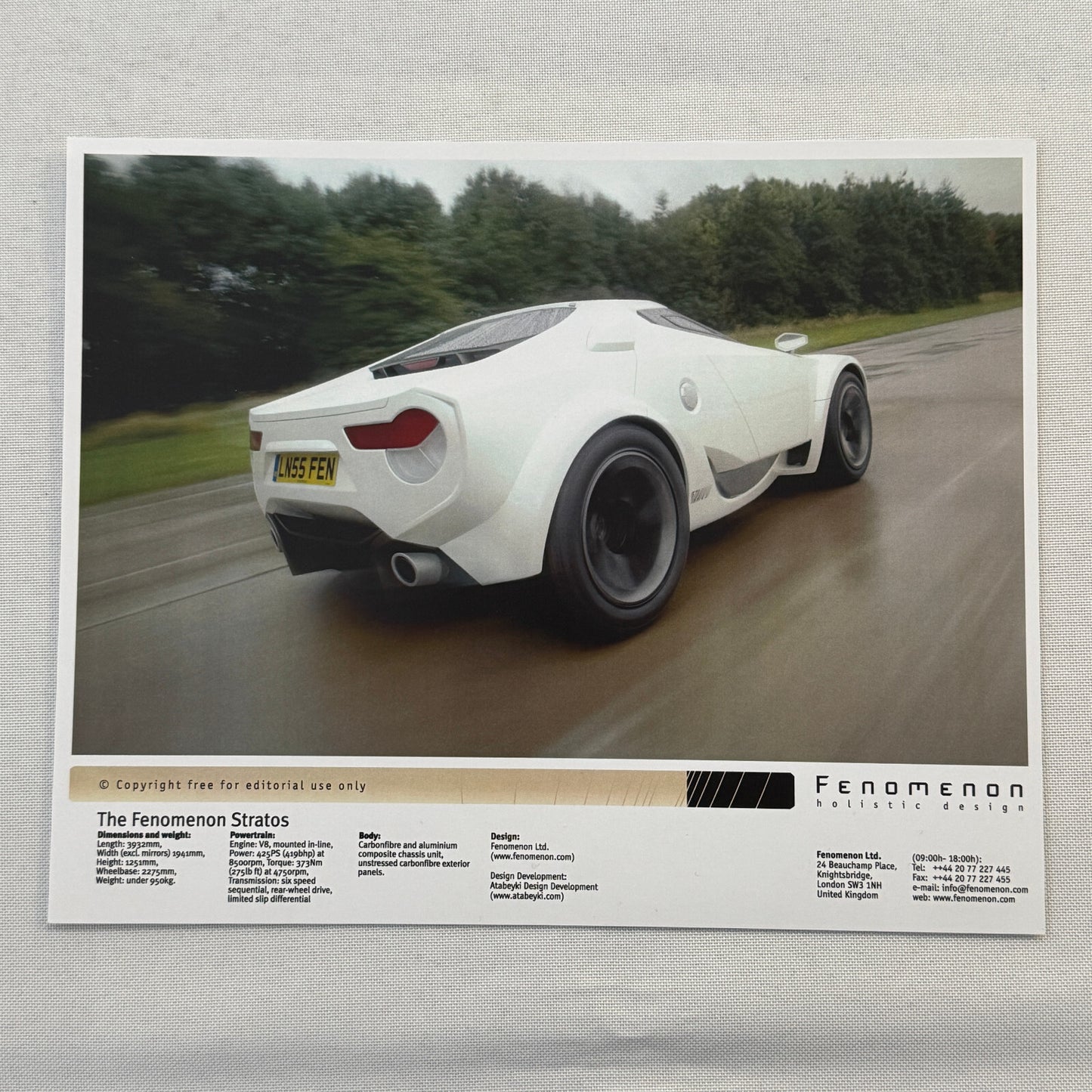 Fenomenon Stratos Concept Car Press Kit Lancia Stratos CD