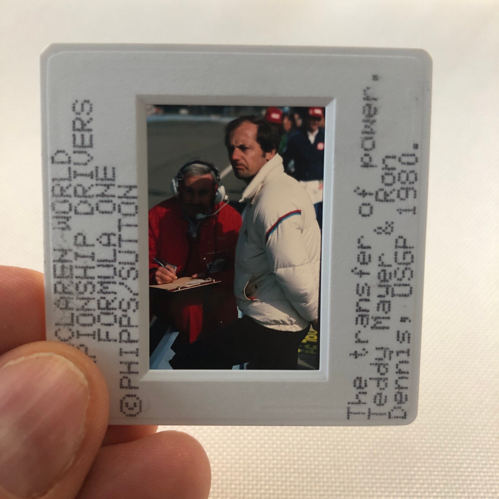 Teddy Mayer Ron Dennis McLaren Racing F1 Formula One Racing 35mm Slide Photo