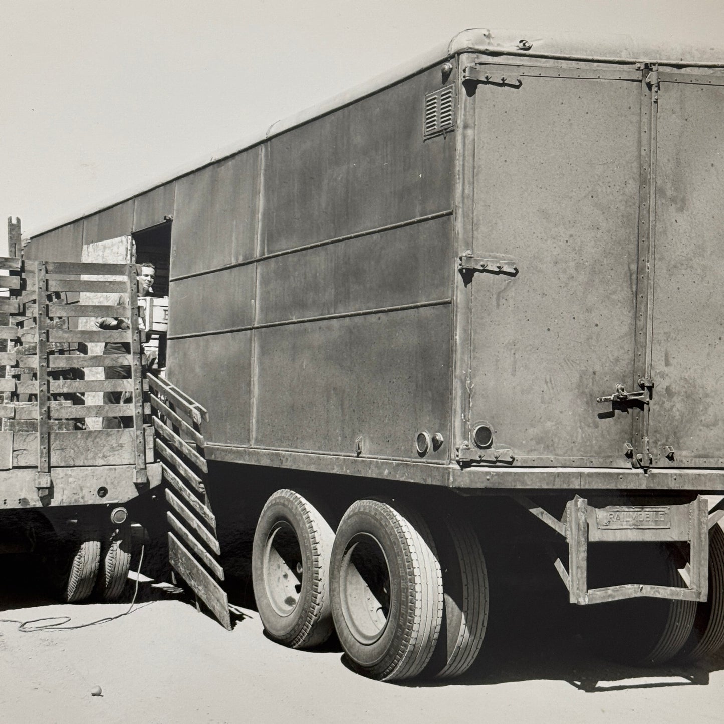 Vintage Truck Trailer Photo Photograph Print 1947 California