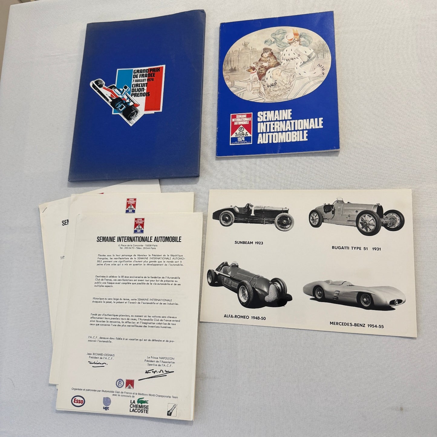 1974 Automobile Club de France 80th Anniversary Press KIt Brochure Bugatti +