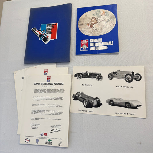 1974 Automobile Club de France 80th Anniversary Press KIt Brochure Bugatti +