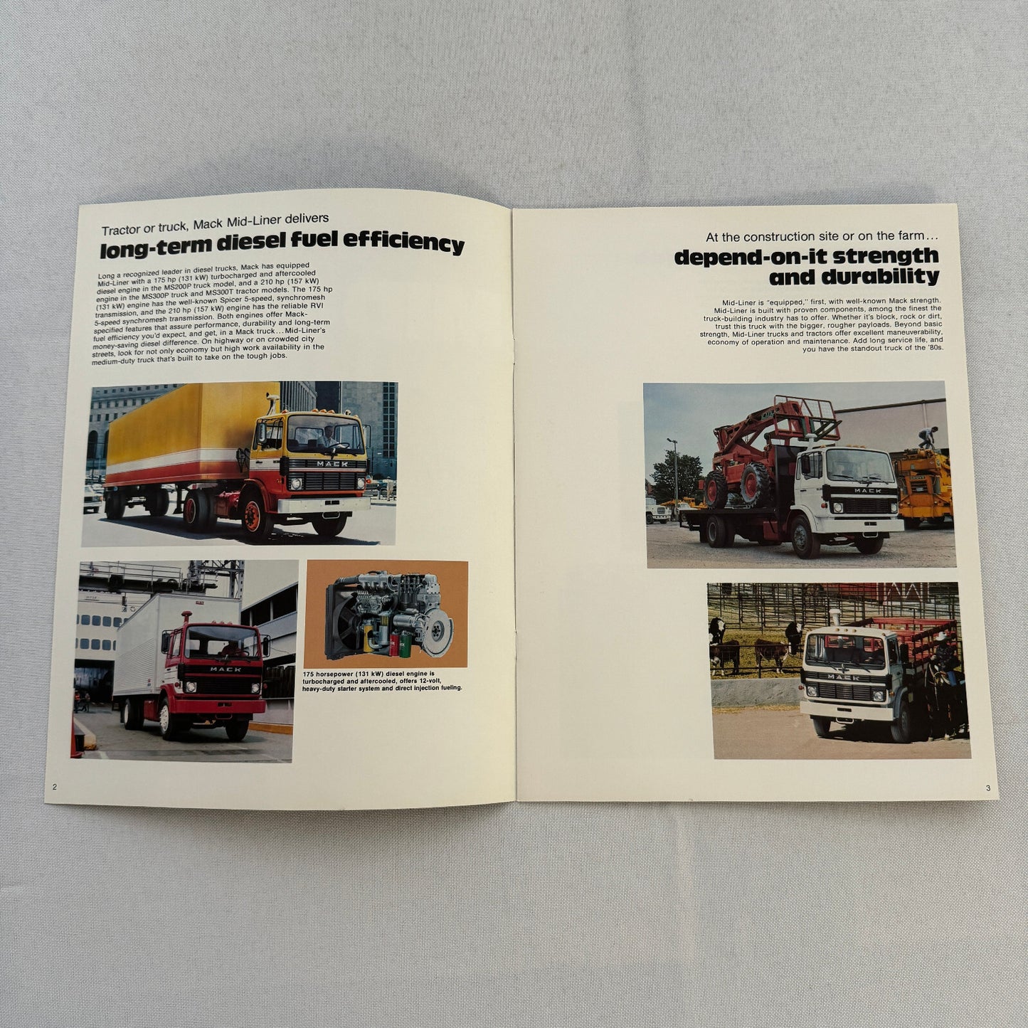 Mack Midliner Tractor Truck Sales Brochure Catalog MS200P MS300P MS300T