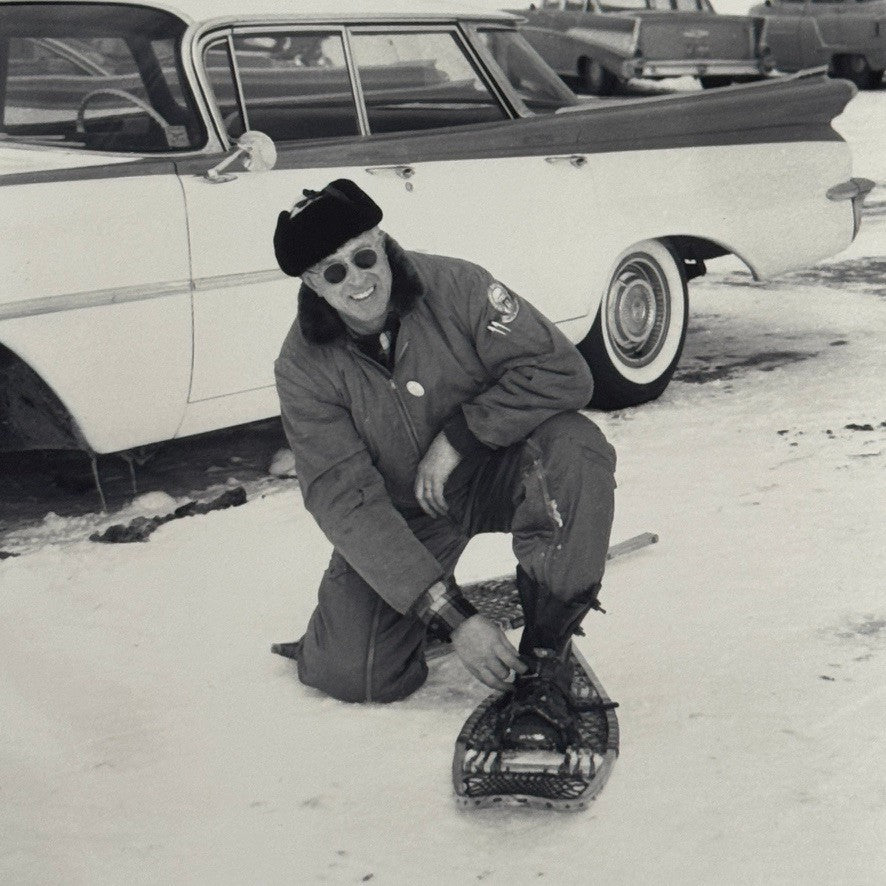 Vintage Oldsmobile Car in Snow Photo NEGATIVE with Print Automobile Photograph