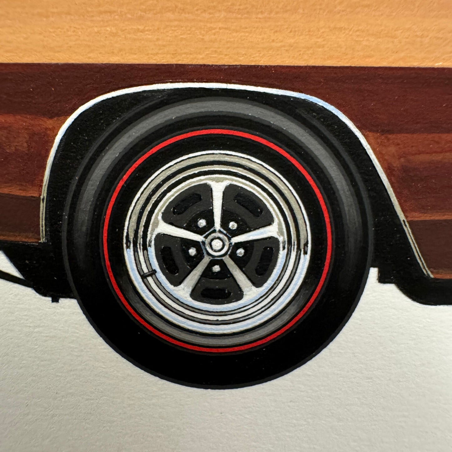 1968 Dodge Charger RT Muscle Car Automobile Illustration Art Drawing Hand Drawn