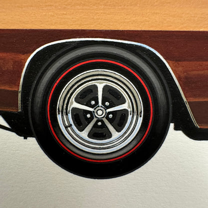 1968 Dodge Charger RT Muscle Car Automobile Illustration Art Drawing Hand Drawn