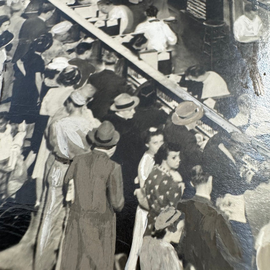 Vintage Train Station Railroad Photograph Washington DC Crowd People Photo Print