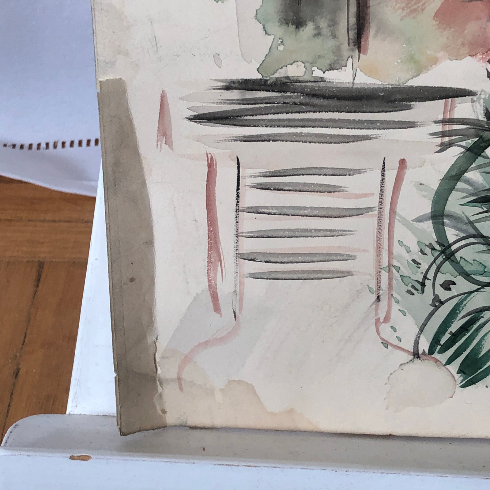 Vintage Painting Art Artwork Artist Arthur E Sudler Trees Houses