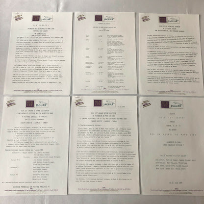 1989 Jaguar Silk Cut Racing Car Team Press Kit Photos + FRENCH LANGUAGE