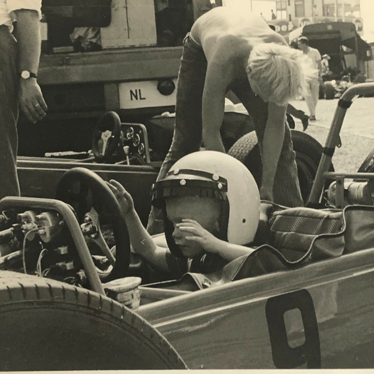Vintage Photo Photograph Print - Child In Racing Car 