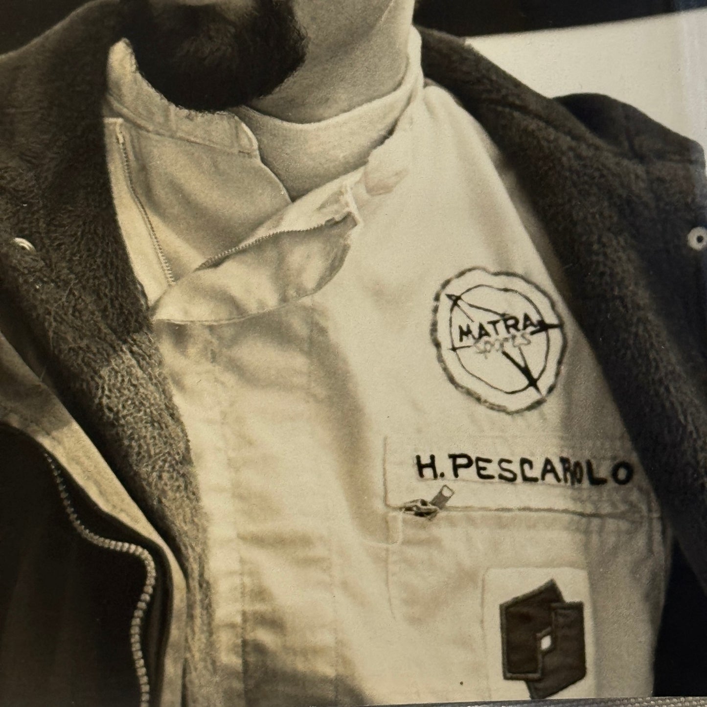 Vintage Racing Photo Driver Henri Pescarolo Portrait Photograph