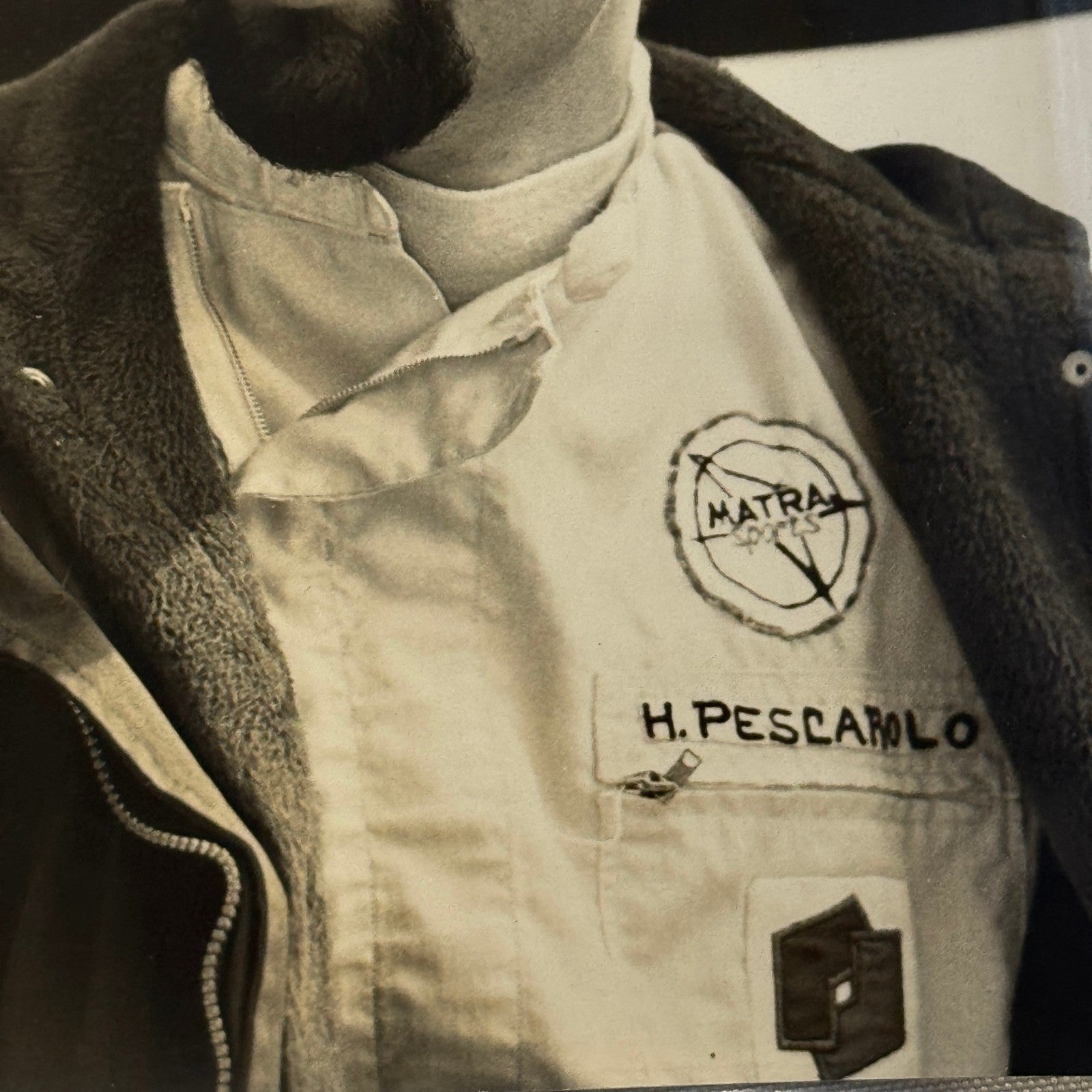 Vintage Racing Photo Driver Henri Pescarolo Portrait Photograph