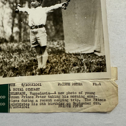 Prince Peter of Yugoslavia Exercising Vintage Press Photo Photograph Underwood