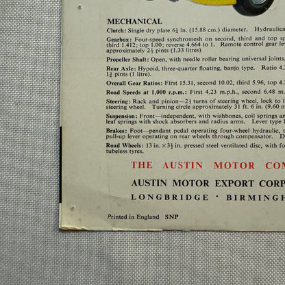 Austin Healey Sprite Roadster Car Sales Brochure Catalog Bugeye Sprite Frogeye