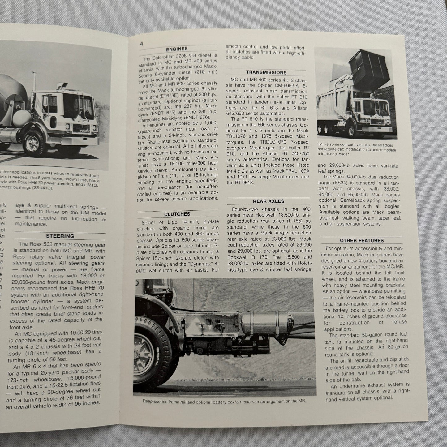 Mack Truck MC MR Series for Construction Refuse Garbage Sales Brochure Catalog