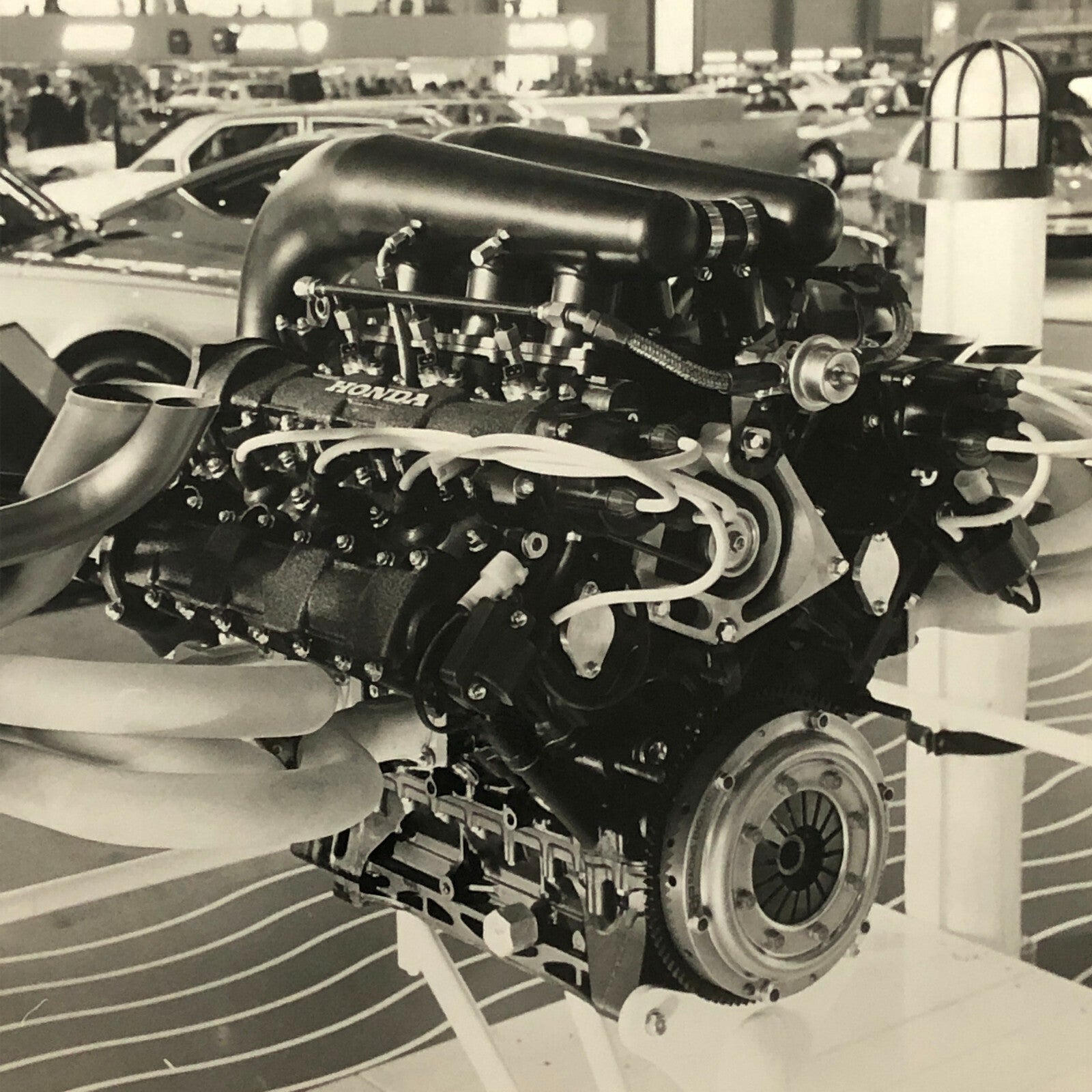 Vintage Honda F1 Racing Engine at Auto Show Photo Photograph Print 1983 ? 