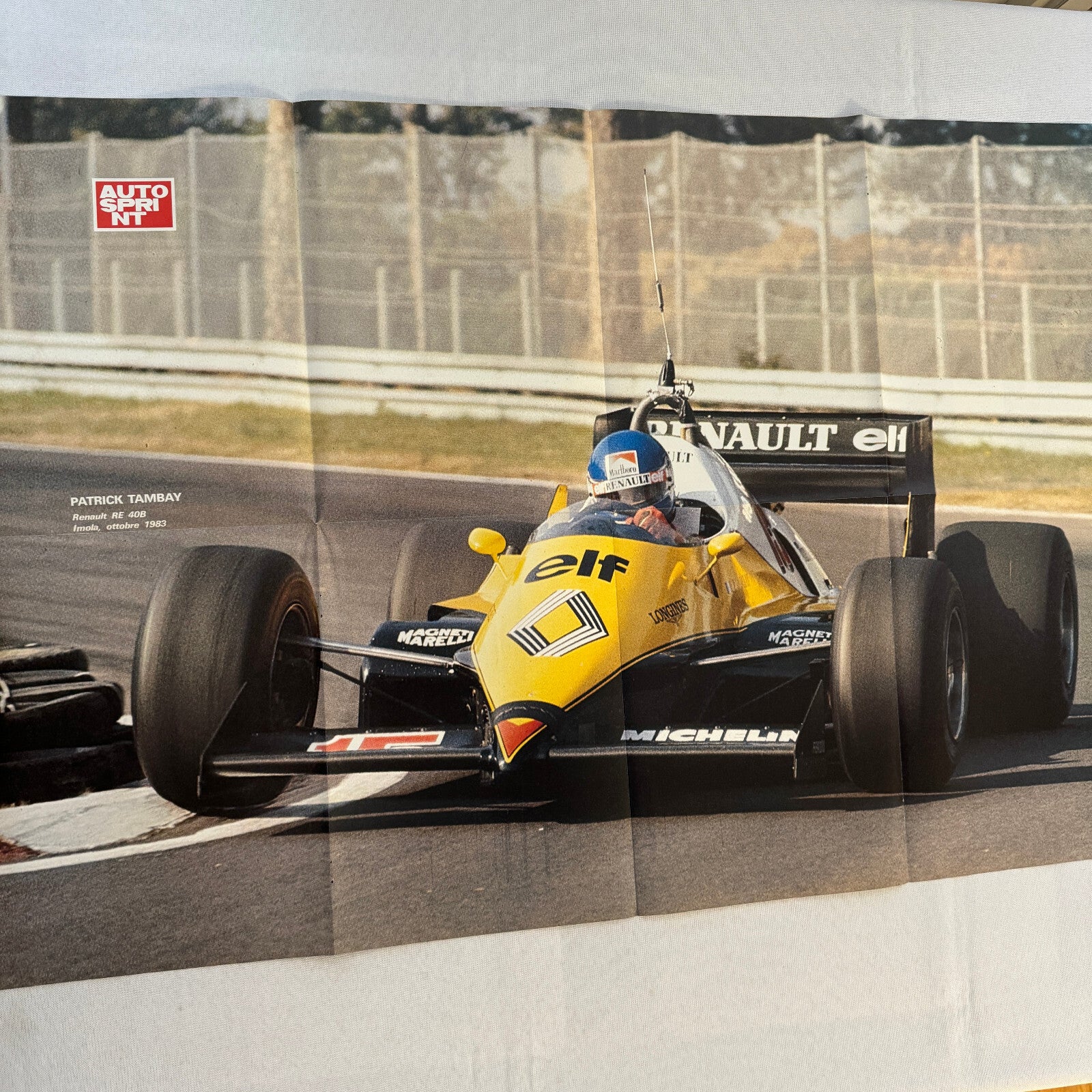 Patrick Tambay Vintage F1 Racing Poster Magazine Insert AutoSprint Renault ELF