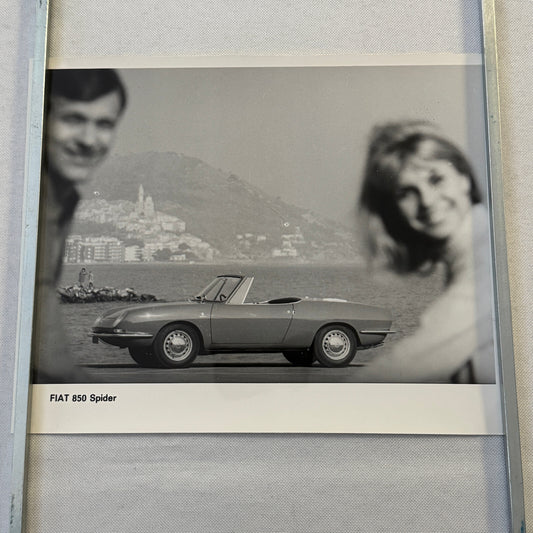 FIat 850 Spider Convertible Roadster Car Factory Press Photo Photograph Vintage