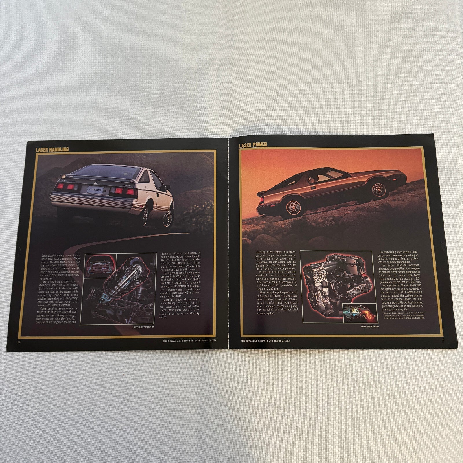 1986 Chrysler Laser Sports Car Sales Brochure Catalog Advertising XE