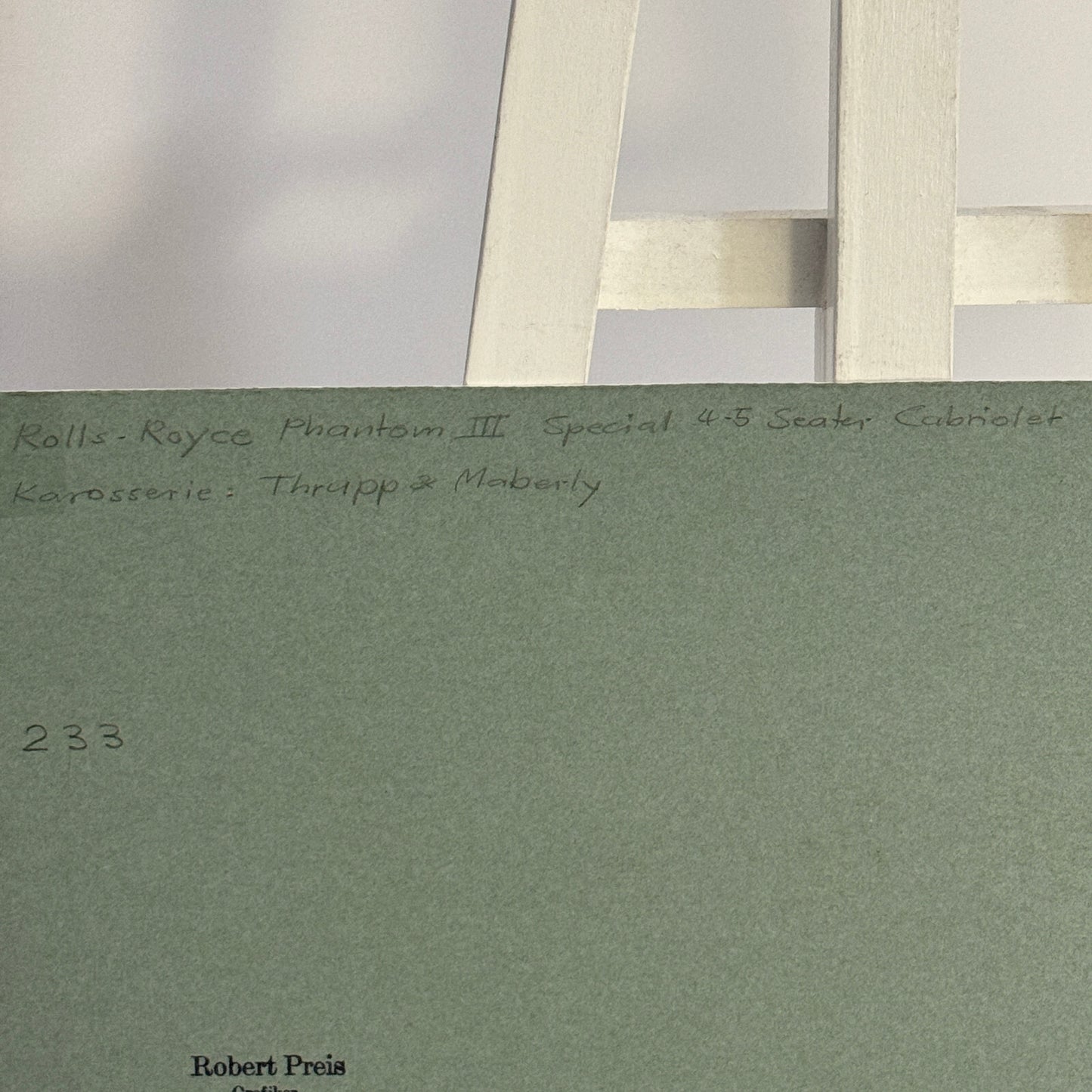 1938 Rolls Royce Phantom III Thrupp & Maberly Illustration Hand Drawn Art