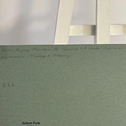 1938 Rolls Royce Phantom III Thrupp & Maberly Illustration Hand Drawn Art