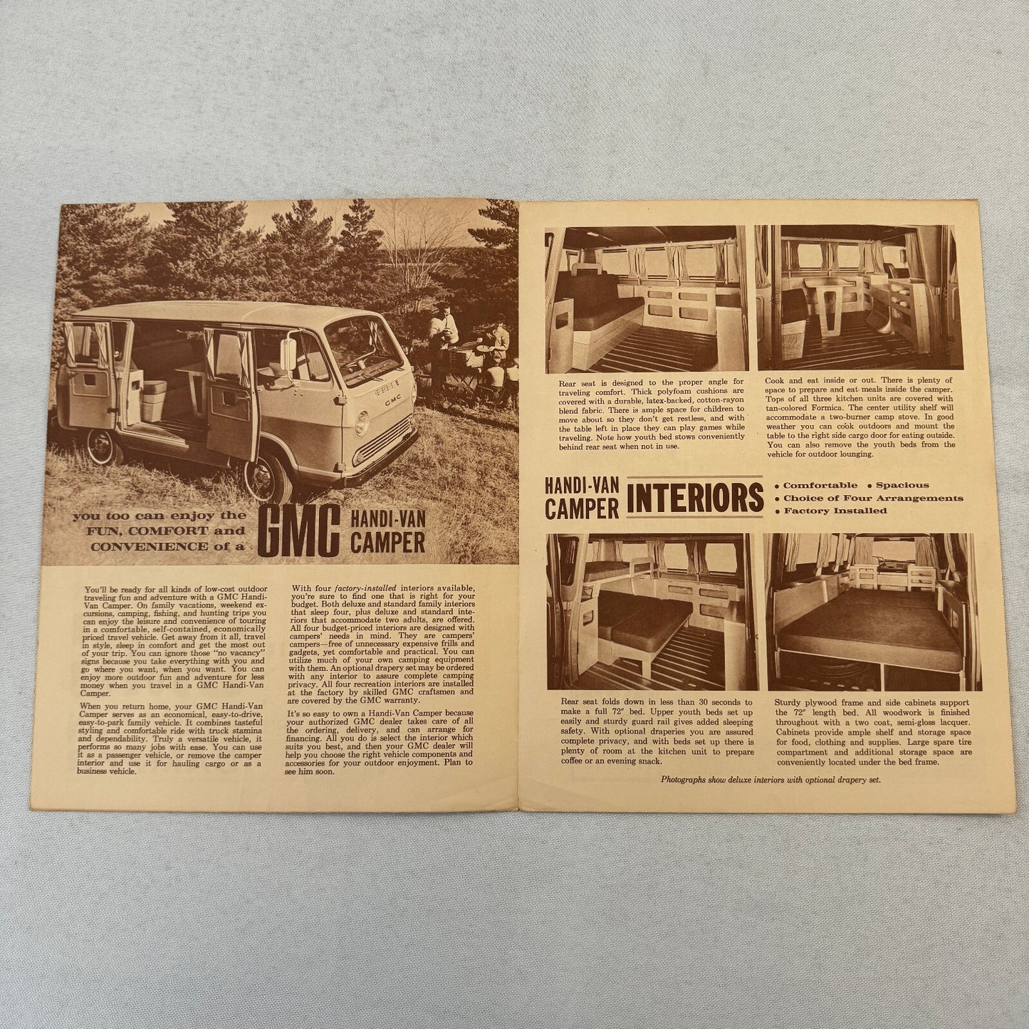 GMC Handi-Van Camper Sales Sheet Brochure Catalog Advertising Handi Van