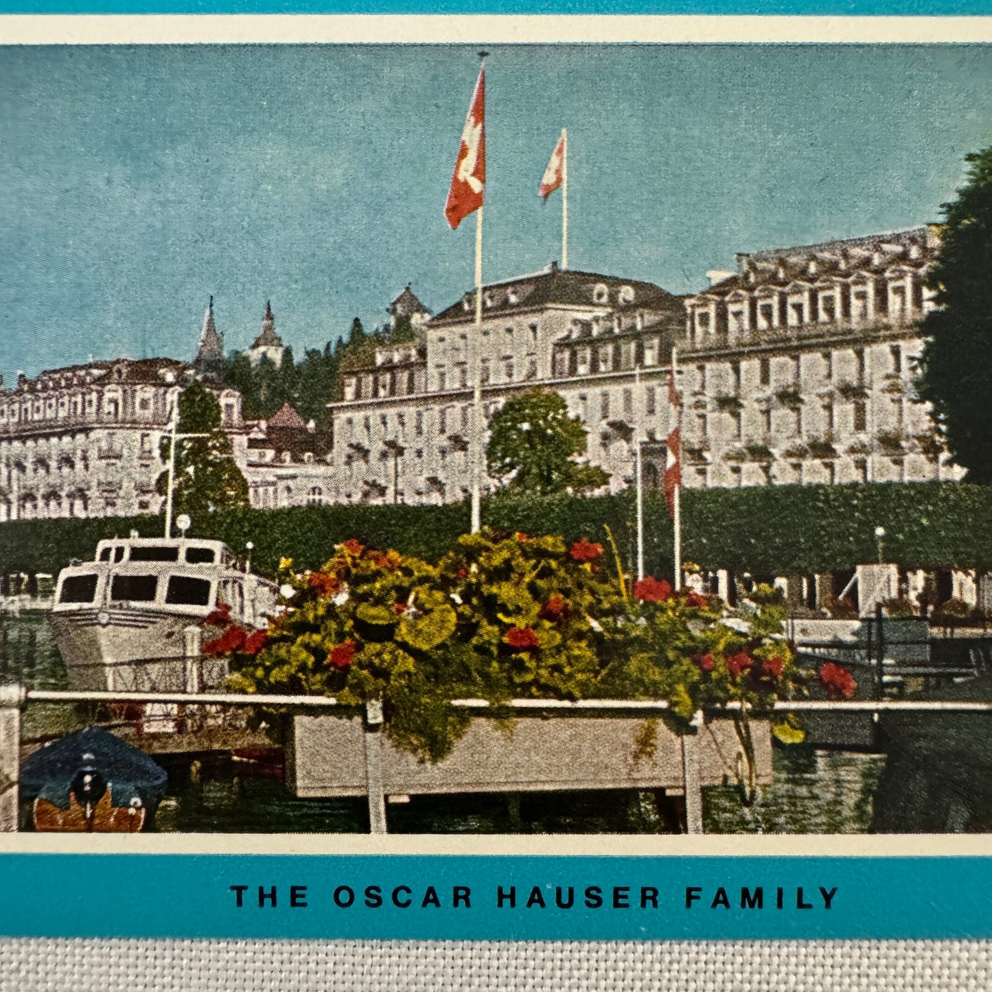 Vintage Travel Label Hotel Schweizerhof Lucerne Switzerland Swiss