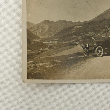 Vintage Photograph People with Antique Car Early Automobile