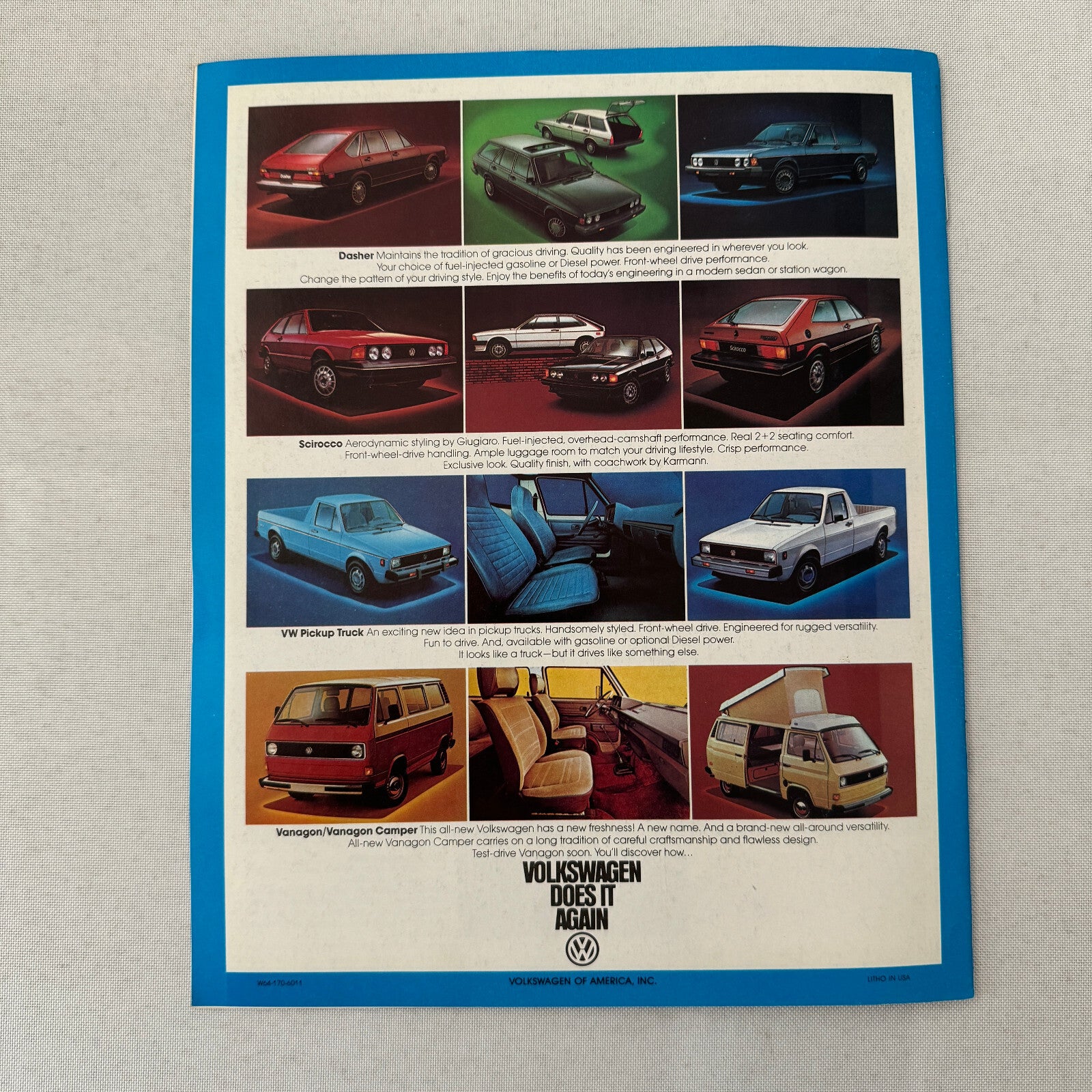 1980 Volkswagen VW Rabbit Car Sales Brochure Catalog Coupe Sedan Convertible